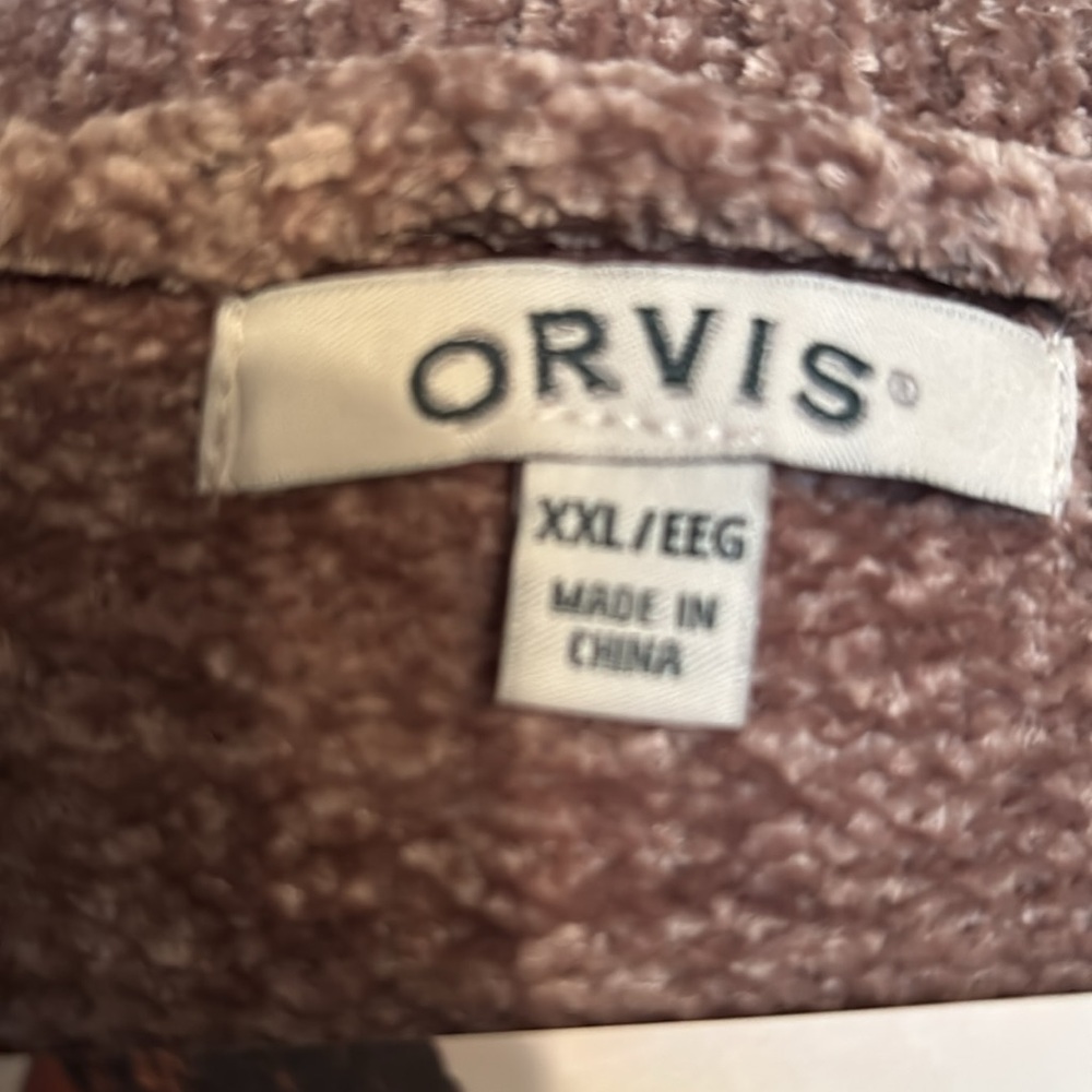 Orvis Chenille Shawl Collar Cardigan - Brown XXL  pockets - Picture 4 of 4